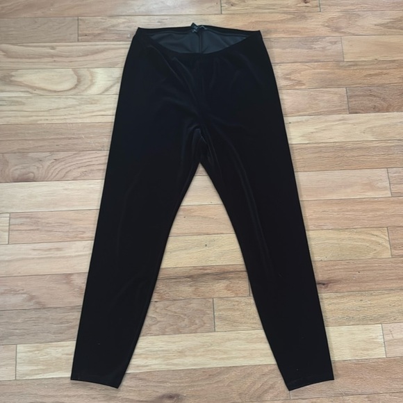 EILEEN FISHER | velvet pull on ankle legging pant | black | size MP - Picture 1 of 4